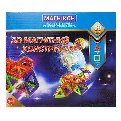 Магнітний конструктор МАГНІКОН, 30 деталей (MK-30) MK-30 фото